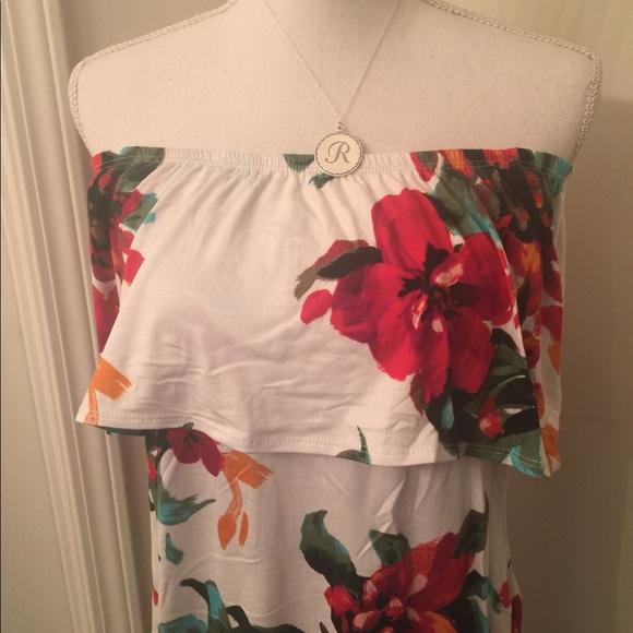 Off The Shoulder Floral Print Top - Picture 6 of 7